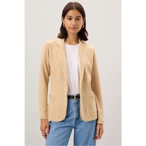 Majestic Filatures Tan French Terry Blazer, Size 3, US size M